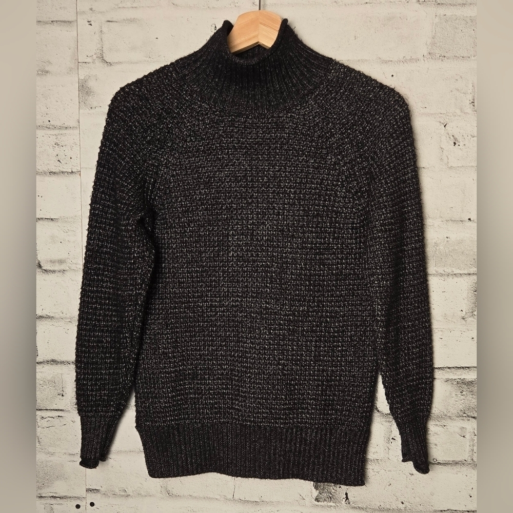 Ricki’s Black Marled Knit Turtleneck Sweater XS Soft Cozy Winter Pullover